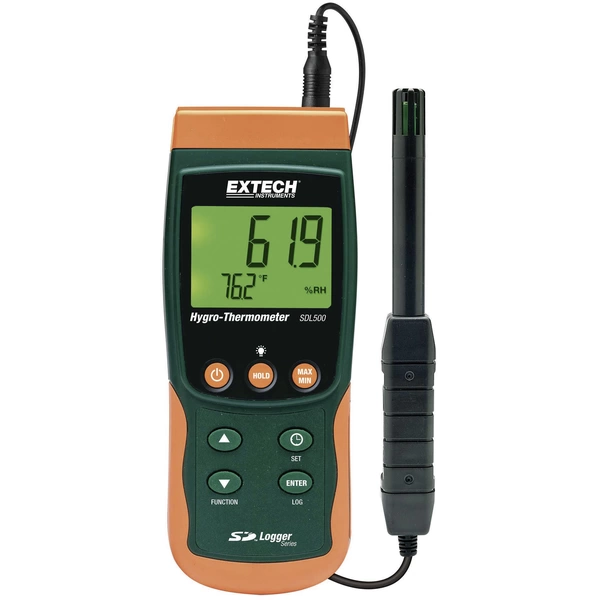Extech SDL500 Luftfeuchtemessgerät (Hygrometer) 5% rF 95% rF Datenloggerfunktion, Taupunkt-/Schimmelwarnanzeige Extech SDL500 Luftfeuchtemessgerät (Hygrometer) 5% rF 95% rF Datenloggerfunktion, Taupunkt-/Schimmelwarnanzeige
