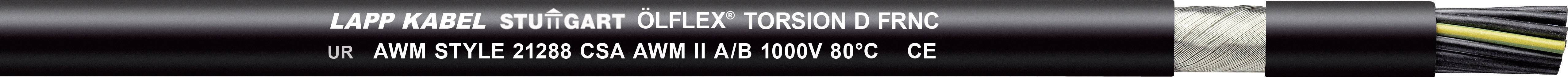 LAPP ÖLFLEX TORSION D FRNC Steuerleitung 8 x 0.50 mm² Schwarz 1150111 100 m