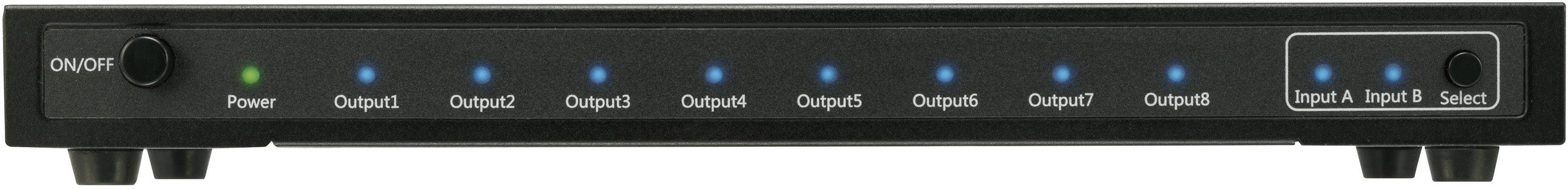 SpeaKa Professional  8x2 Port HDMI-Matrix-Splitter 3D-Wiedergabe möglich 1920 x 1080 Pixel Schwarz