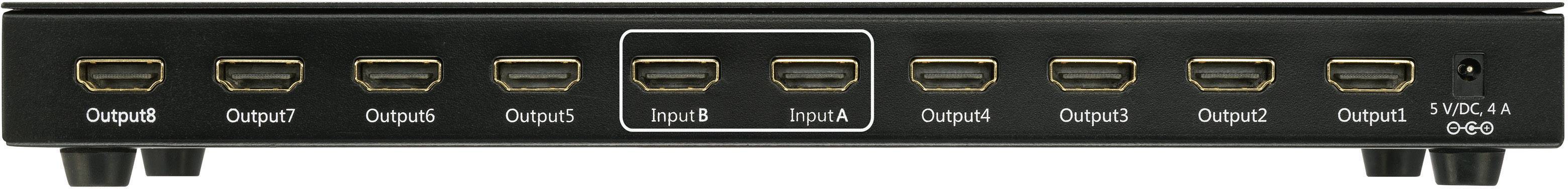 SpeaKa Professional  8x2 Port HDMI-Matrix-Splitter 3D-Wiedergabe möglich 1920 x 1080 Pixel Schwarz