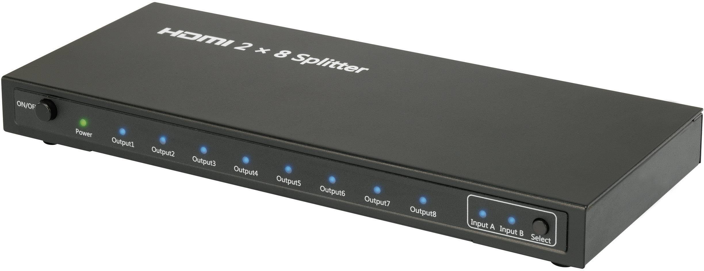 SpeaKa Professional  8x2 Port HDMI-Matrix-Splitter 3D-Wiedergabe möglich 1920 x 1080 Pixel Schwarz