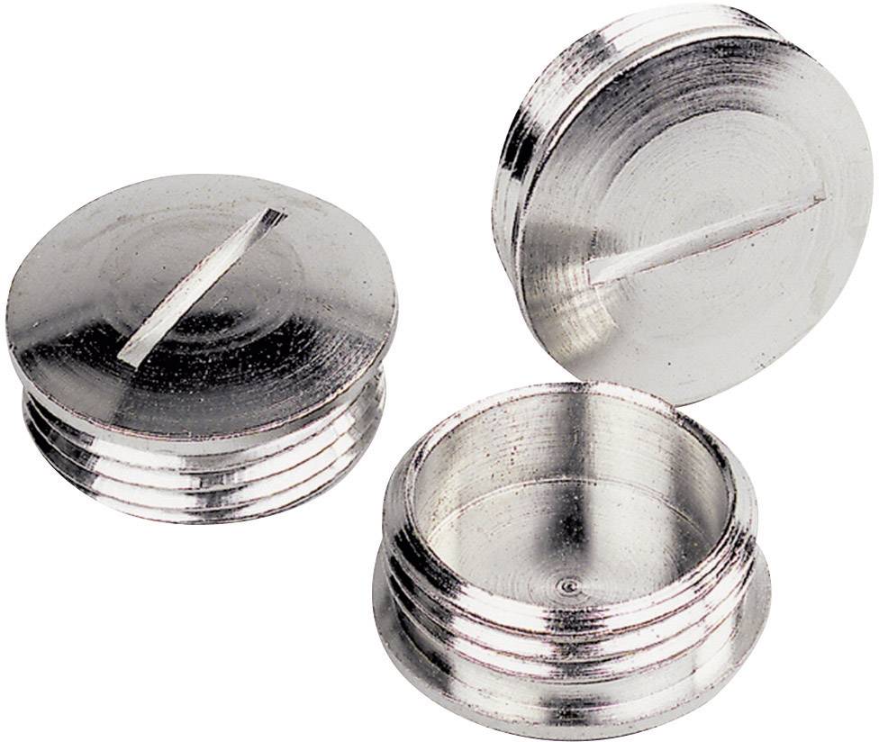 Drei silberne, runde Metallverschlüsse mit Schlitz, teilweise aufgeschraubt, auf weißem Hintergrund.