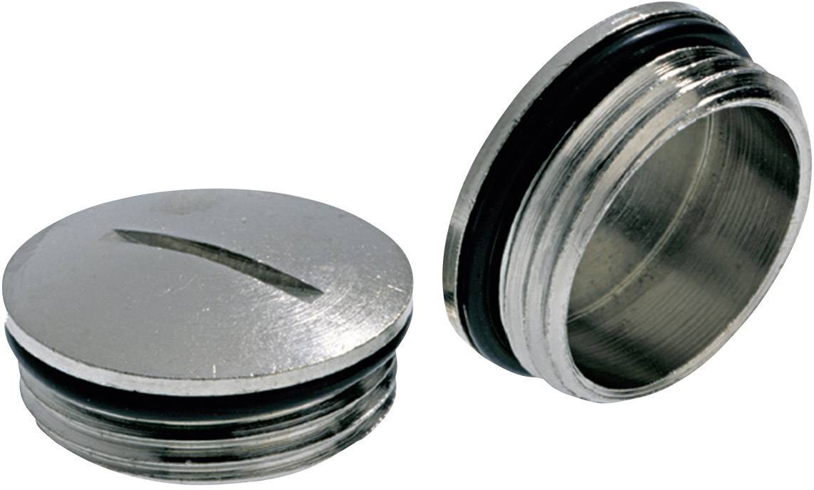 Zwei silberne Schraubkappen mit Dichtung, eine liegt flach, die andere steht aufrecht. Beide sind aus Metall und haben schwarze Ringe.