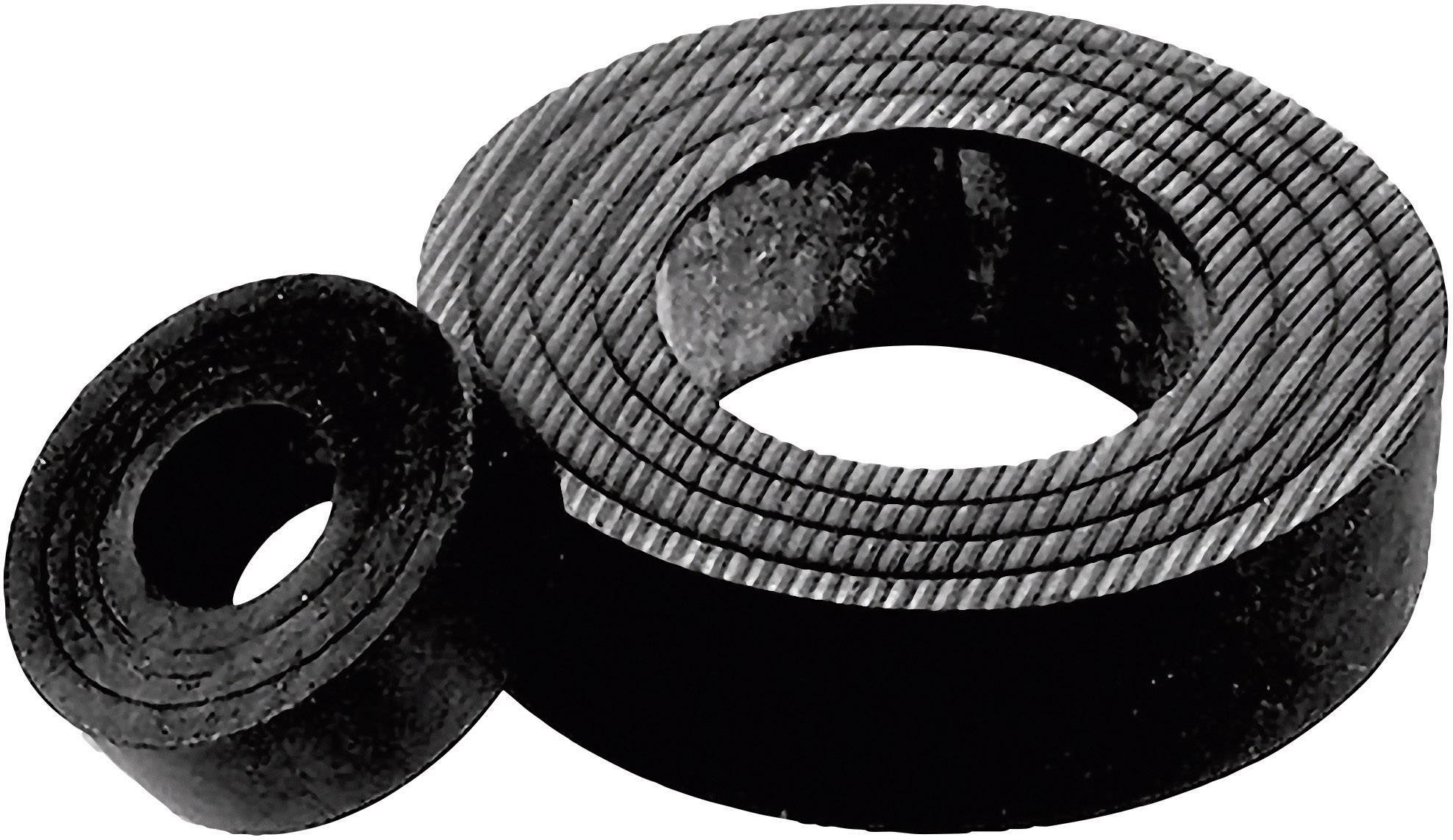 Zwei schwarze Dichtungsringe aus Gummi, ein großer und ein kleiner, liegen nebeneinander auf einer weißen Fläche.