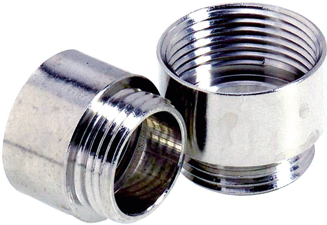 Zwei metallische Rohradapter mit Außengewinden, die nebeneinander liegen.