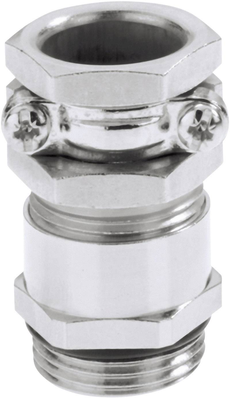 Metallischer Kabelverbinder, zylindrisch, mit Sechskantmuttern an beiden Enden und Schrauben an der Seite, für industrielle Anwendungen.