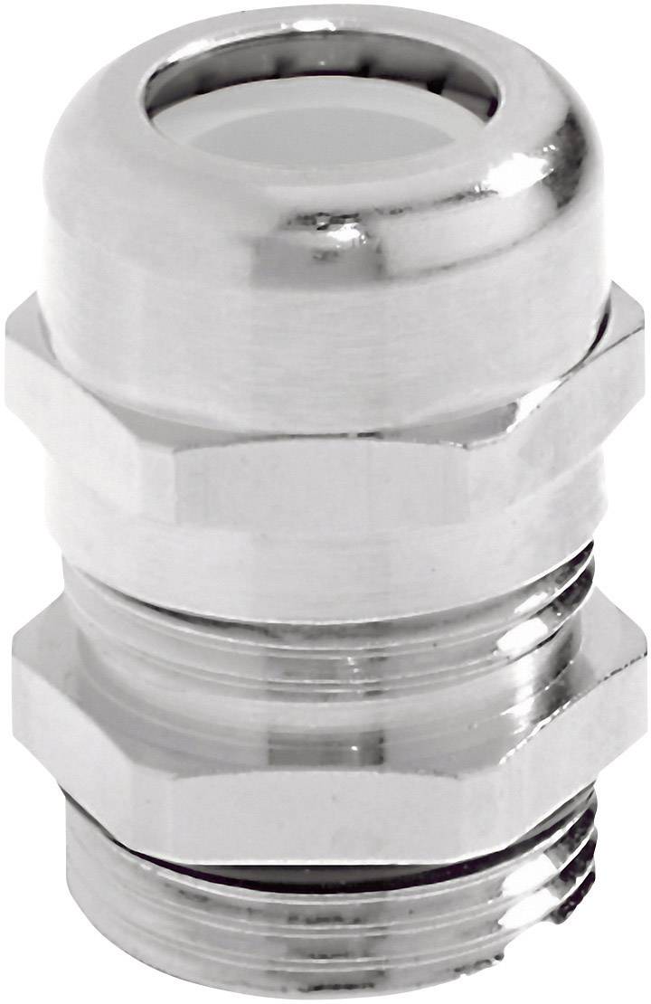Metallkabelverschraubung mit zylindrischem Gewinde, glänzend poliert.