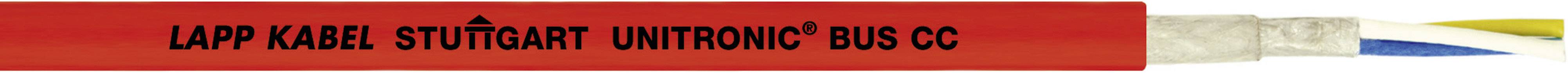 Rotes Kabel mit der Aufschrift 'LAPP KABEL STUTTGART UNITRONIC BUS CC', endet in mehreren bunten Drähten.