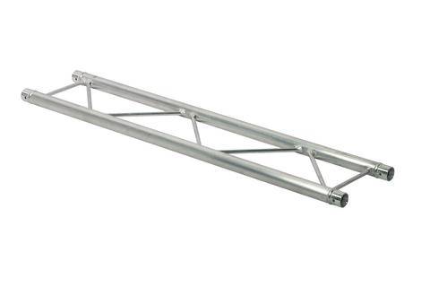 Ein gerades Aluminium-Trägerstück mit zwei parallel verlaufenden Rohren und diagonal verlaufenden Verstrebungen zur stabilen Verbindung.