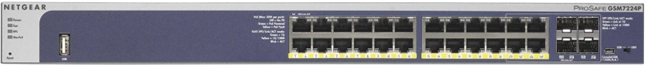 NETGEAR M4100-24G-PoE+ - Switch - L2+ - managed - 24 x 10/100/1000 (PoE+) + 4 x Shared SFP - Desktop, an Rack montierbar