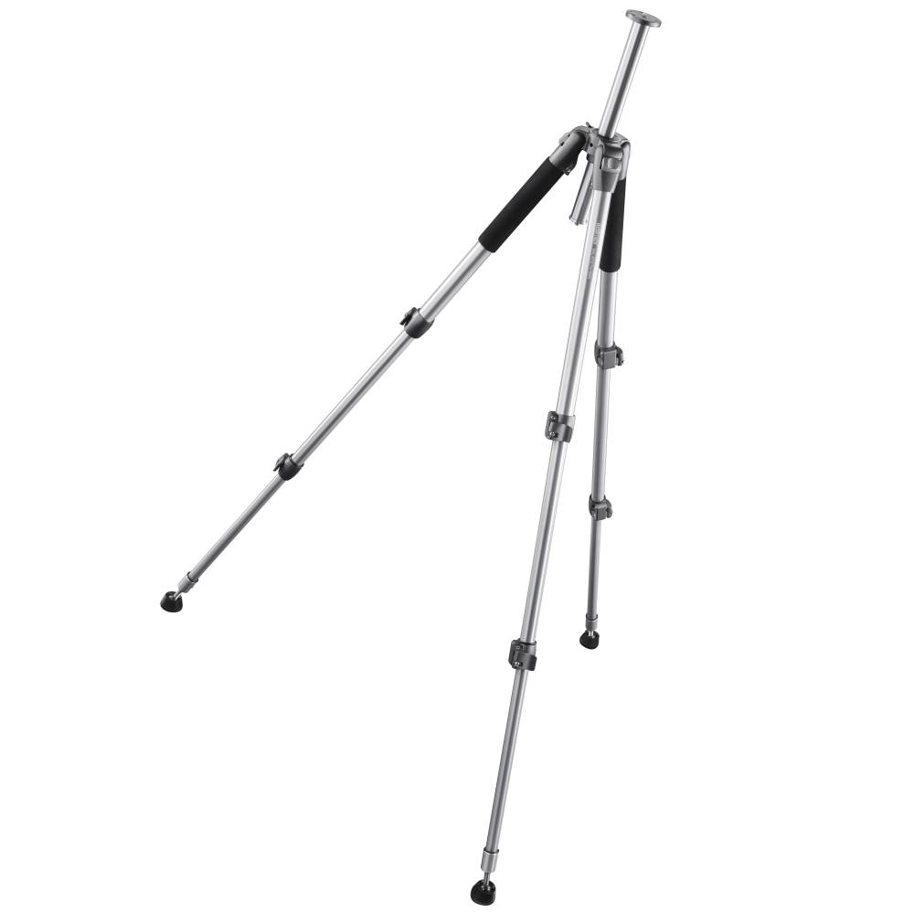 Walimex WAL-6702 Dreibeinstativ 1/4 Zoll, 3/8 Zoll Arbeitshöhe=60 - 156 cm Silber inkl. Tasche