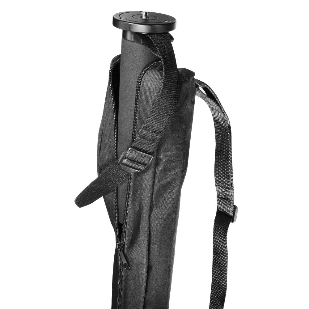 Walimex FT-1502 Einbeinstativ 1/4 Zoll Arbeitshöhe=51 - 177cm Schwarz inkl. Tasche