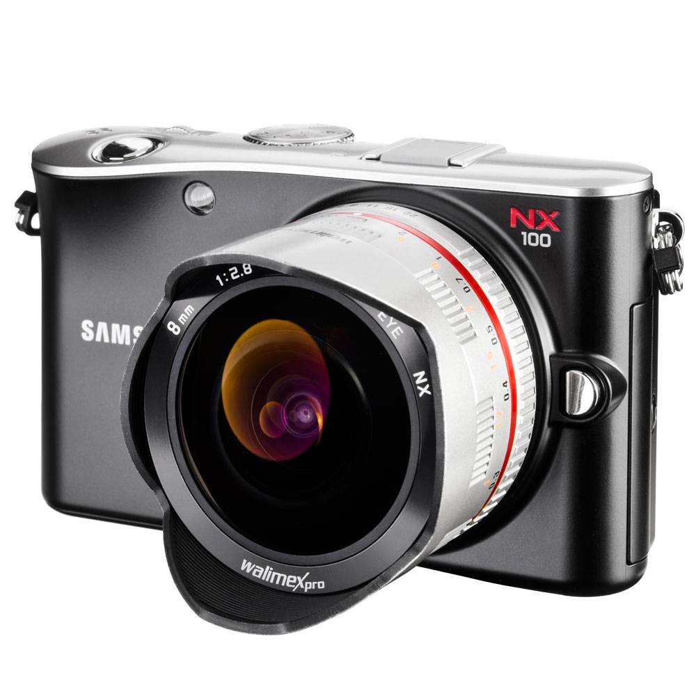 Walimex Pro 8/2,8 Fish-Eye für Samsung NX silber Fish-Eye-Objektiv