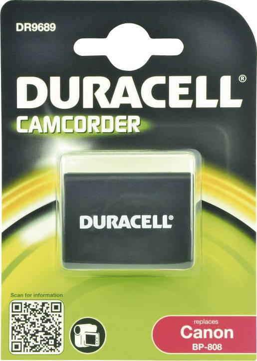 Duracell BP-808 Kamera-Akku ersetzt Original-Akku (Kamera) BP-808 7.4V 850 mAh