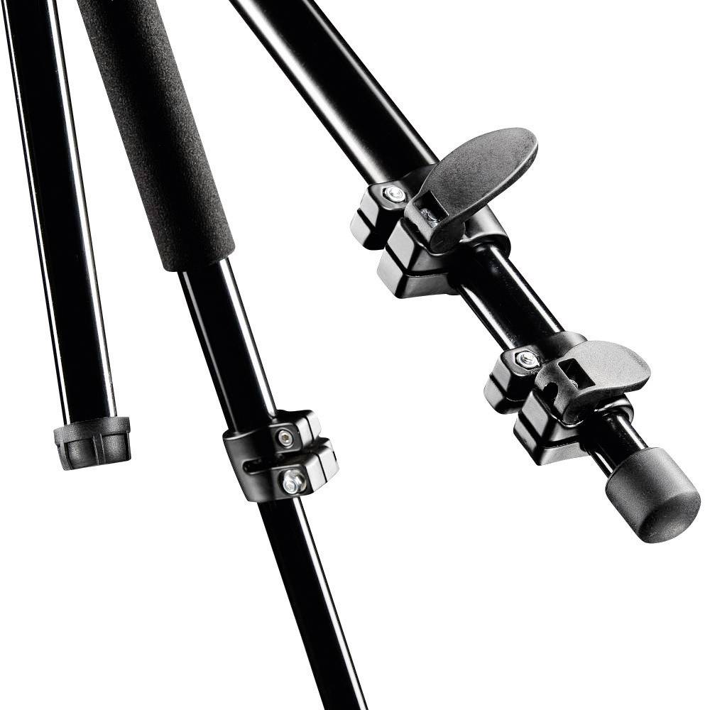 Mantona Scout Stativ Dreibeinstativ 1/4 Zoll, 3/8 Zoll Arbeitshöhe=45 - 142cm Schwarz Kugelkopf