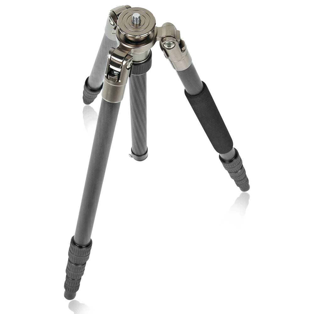 Mantona Titanium Carbon Stativ Dreibeinstativ 3/8 Zoll Arbeitshöhe=43 - 170 cm Dunkelgrau inkl. Tasche, Kugelkopf