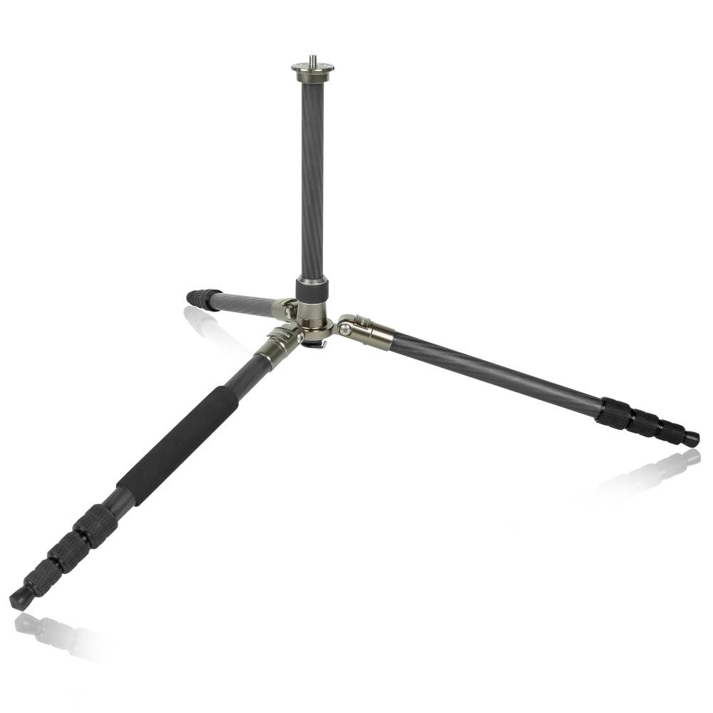 Mantona Titanium Carbon Stativ Dreibeinstativ 3/8 Zoll Arbeitshöhe=43 - 170 cm Dunkelgrau inkl. Tasche, Kugelkopf