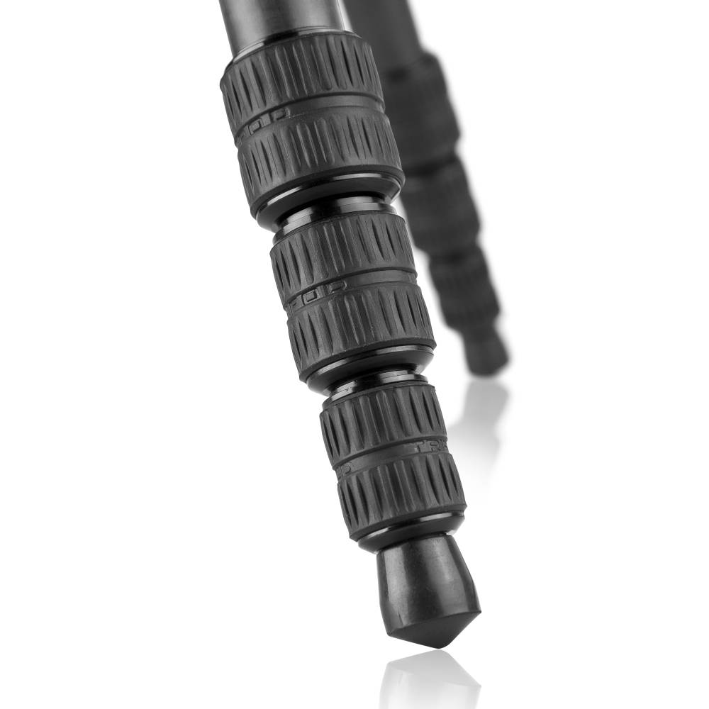 Mantona Titanium Carbon Stativ Dreibeinstativ 3/8 Zoll Arbeitshöhe=43 - 170 cm Dunkelgrau inkl. Tasche, Kugelkopf