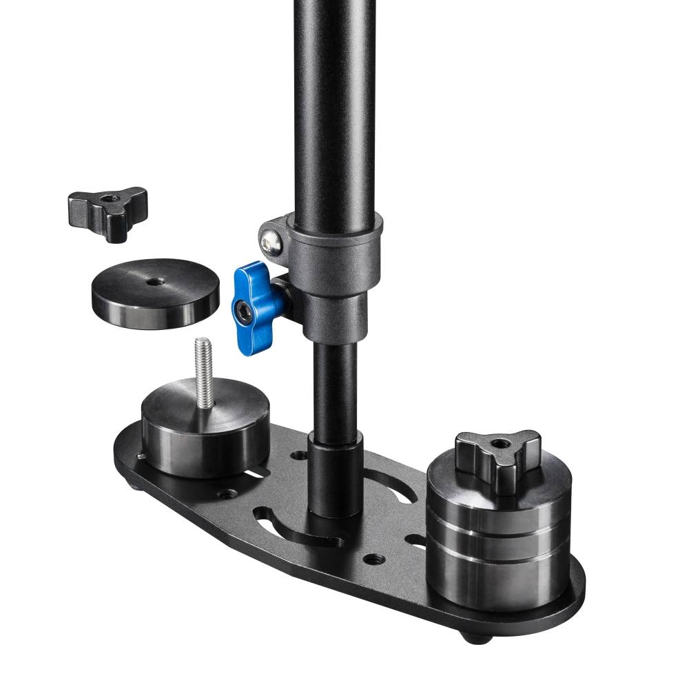 Walimex Pro Schwebestativ StabyPod M 80cm Gimbal mechanisch 1/4 Zoll Schwarz, Blau inkl. Tasche
