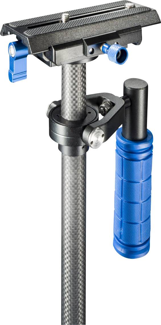 Walimex Pro Schwebestativ StabyPod S 60cm Gimbal mechanisch 1/4 Zoll Schwarz, Blau inkl. Tasche Belastbar bis 3.5kg