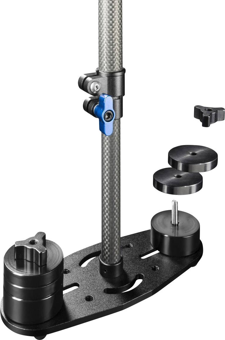 Walimex Pro Schwebestativ StabyPod S 60cm Gimbal mechanisch 1/4 Zoll Schwarz, Blau inkl. Tasche Belastbar bis 3.5 kg