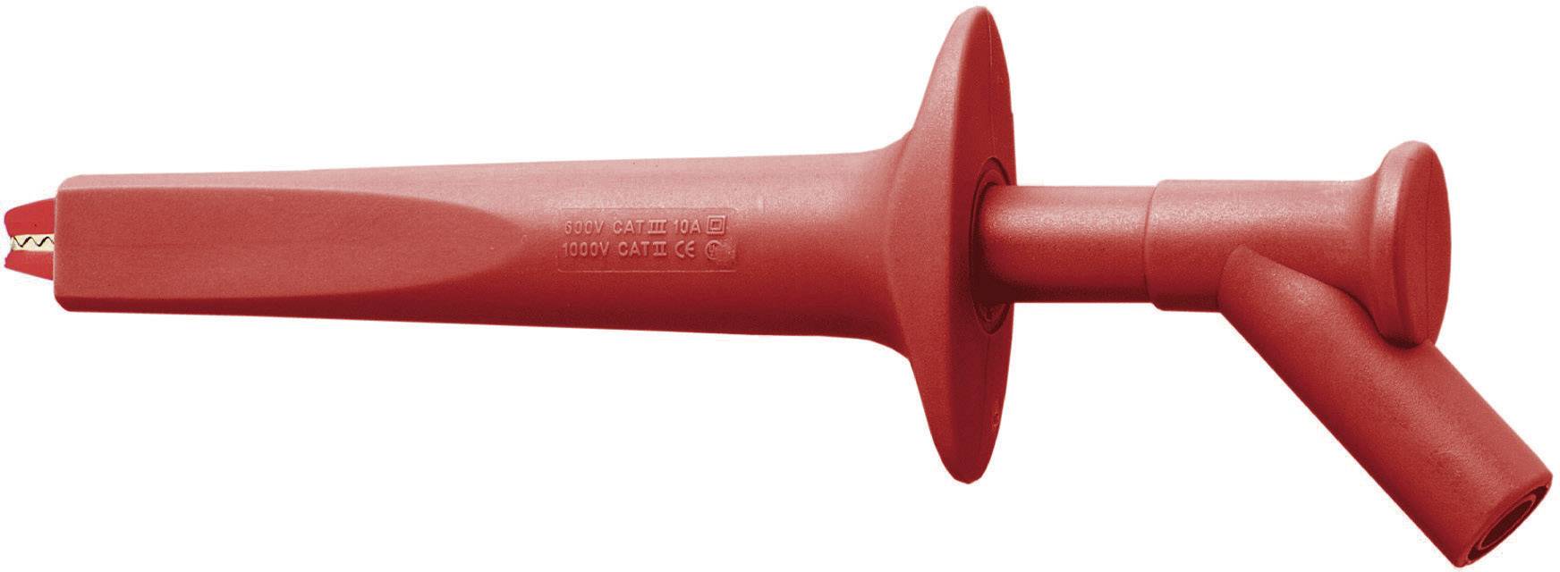 Stäubli AB200 Sicherheits-Abgreifklemme Steckanschluss 4mm CAT IV 1000V Rot