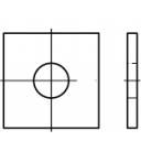 Technische Zeichnung einer quadratischen Form mit zentralem Kreis und orthogonaler Ansicht rechts.