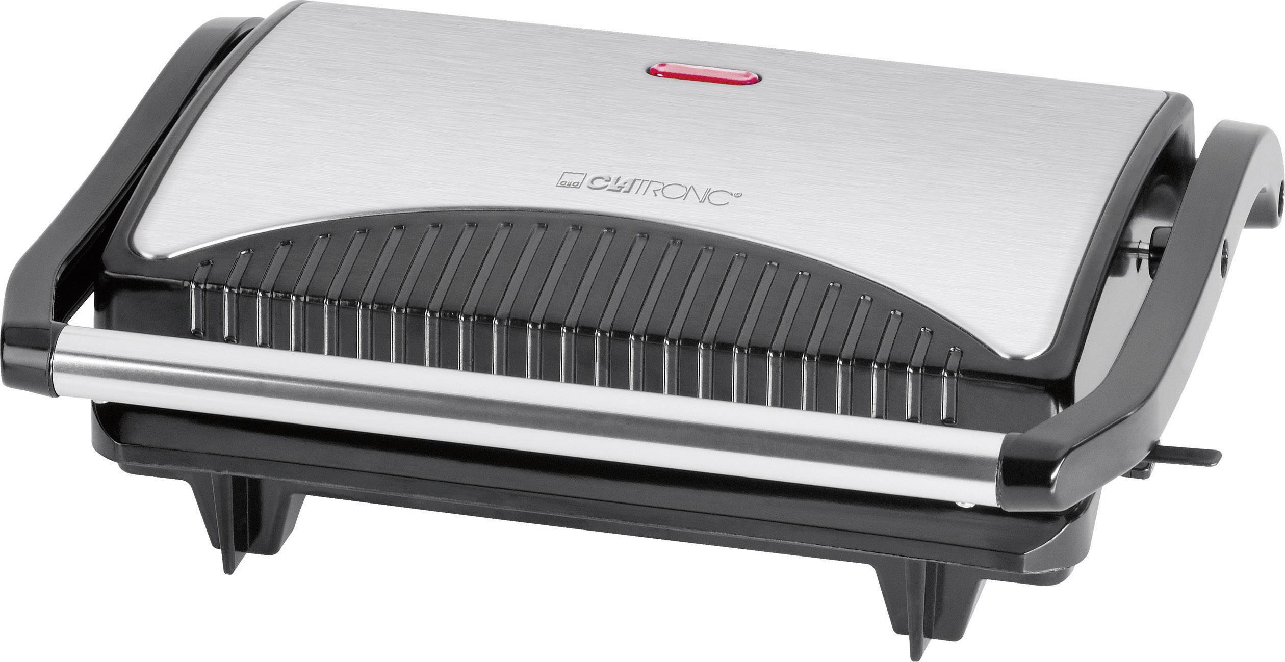 Clatronic MG 3519 Elektro Kontaktgrill Schwarz, Edelstahl