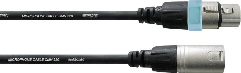 Zwei Mikrofonkabel mit XLR-Steckverbindern: eines mit männlichem und eines mit weiblichem Anschluss. Beschriftung 'Microphone Cable CMM 220'.