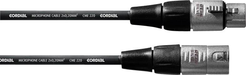 Cordial CFM10FM XLR Verbindungskabel [1x XLR-Buchse - 1x XLR-Stecker] 10.00m Schwarz