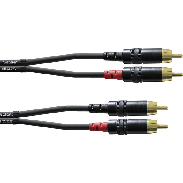 Cordial CFU 0,6 CC Audio Adapterkabel [2x Cinch-Stecker - 2x Cinch-Stecker] 0.60m Schwarz