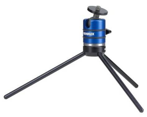 Novoflex Microstativ Ministativ 1/4 Zoll, 3/8 Zoll Arbeitshöhe=7 cm (max) Schwarz, Blau