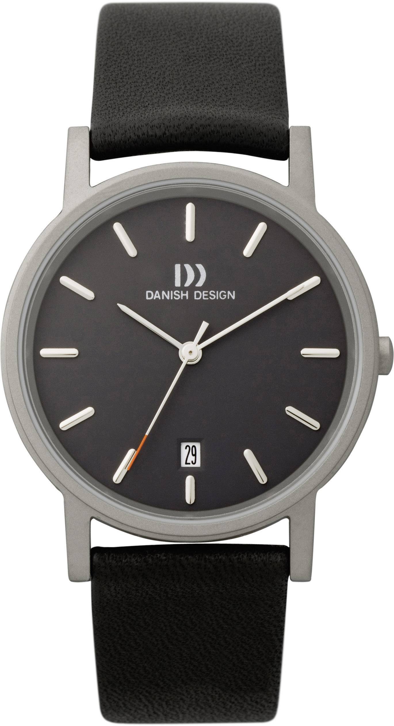 Danish Design Quarz Armbanduhr 3316261 (Ø x H) 36 mm x 18 mm Titan Gehäusematerial=Titan Material (Armband)=Leder