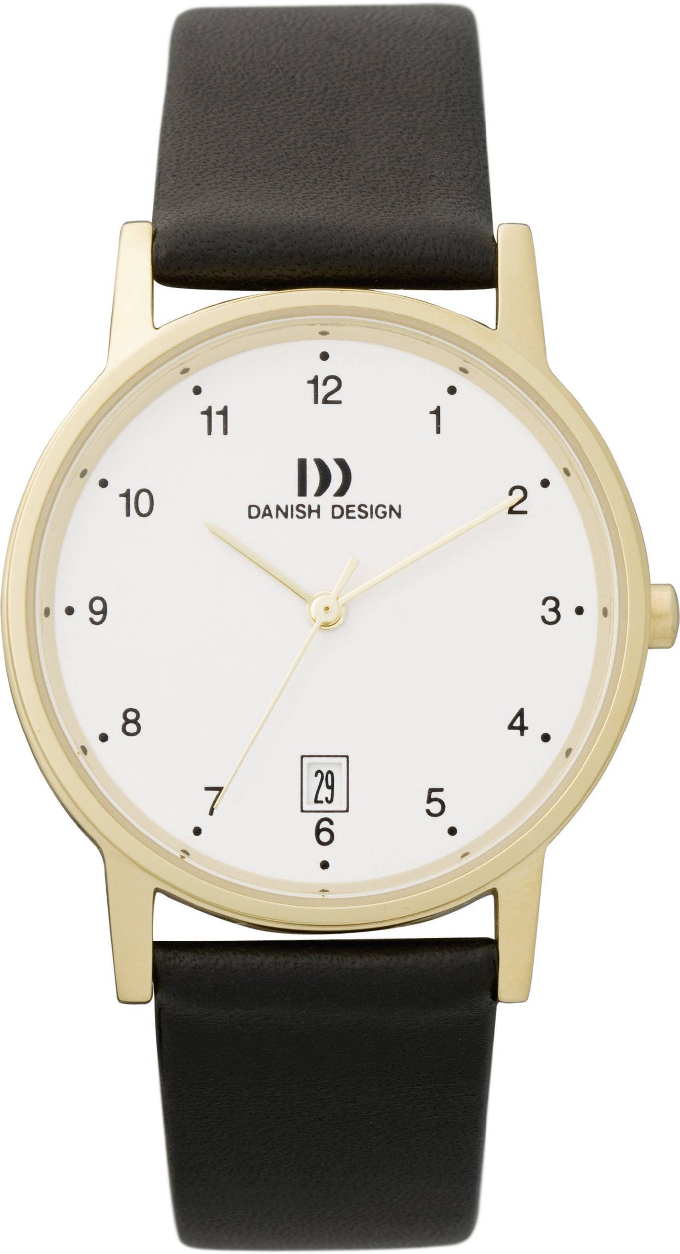 Danish Design Quarz Armbanduhr 3316110 (Ø) 34 mm Edelstahl Gehäusematerial=Edelstahl Material (Armband)=Leder