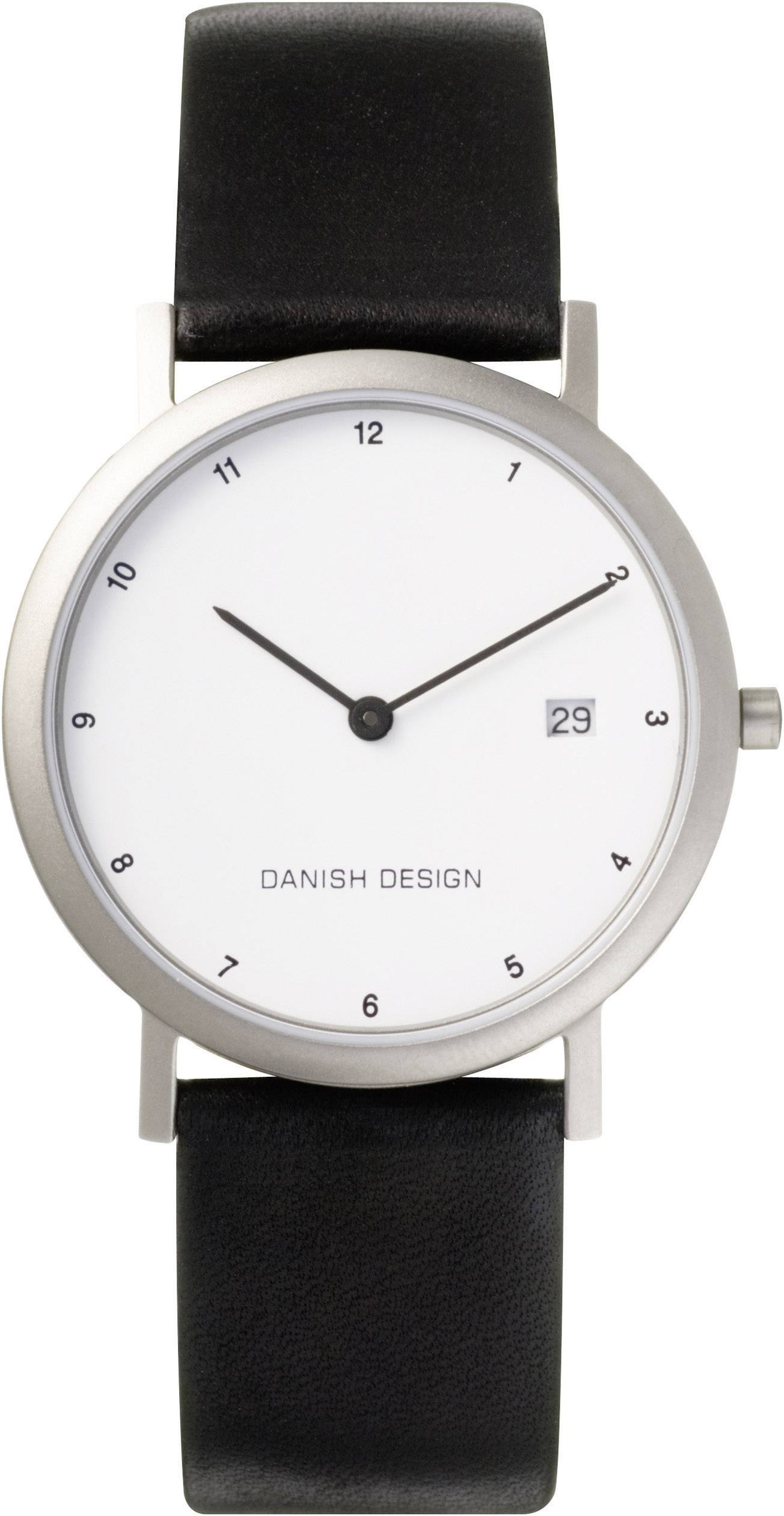 Danish Design Quarz Armbanduhr 3316140 (Ø x H) 35 mm x 6 mm Titan Gehäusematerial=Titan Material (Armband)=Leder