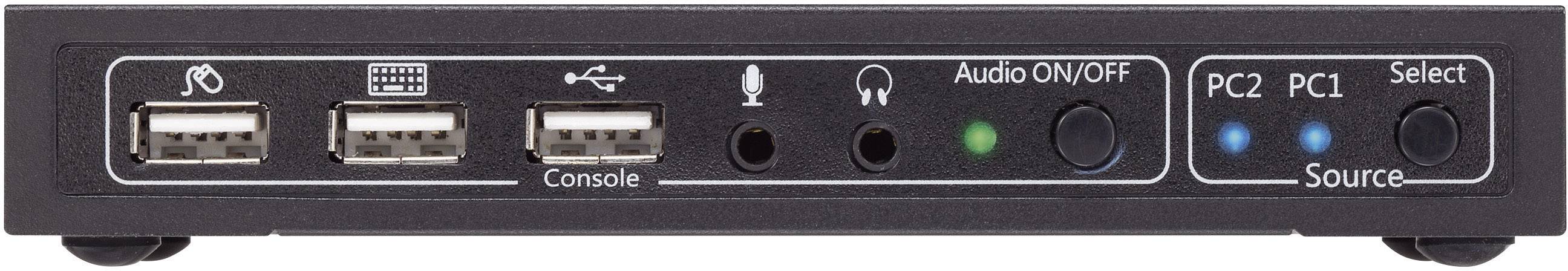 SpeaKa Professional 2 Port KVM-Umschalter HDMI USB 1920 x 1080 Pixel, 3840 x 2160 Pixel