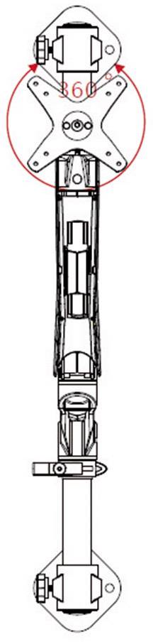 Technische Zeichnung einer mechanischen Komponente mit rot markiertem Kreis und Maßen, möglicherweise Teil eines mechanischen Systems.