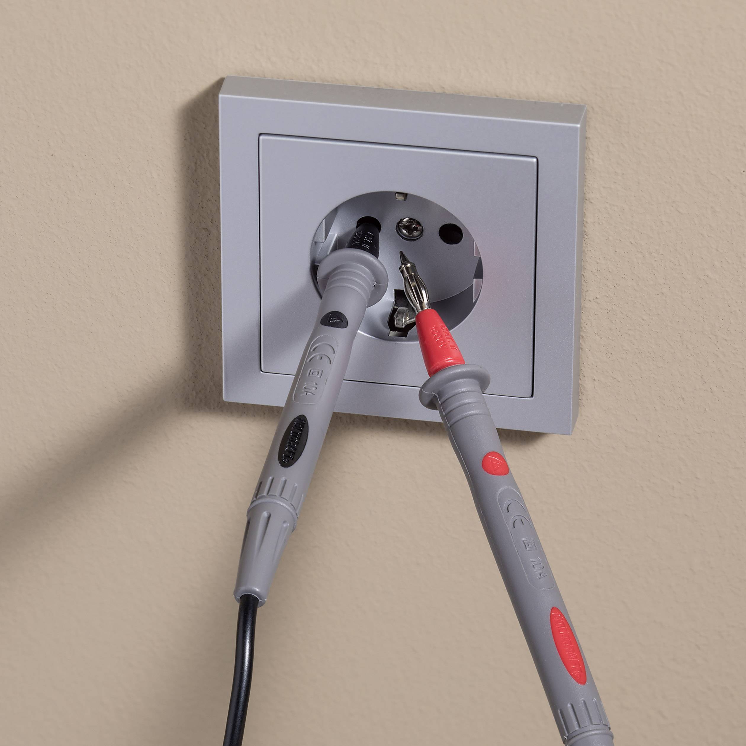 VOLTCRAFT MS-2 Sicherheits-Messleitungs-Set Lamellenstecker 4mm Prüfspitze Schwarz, Rot 1 Set