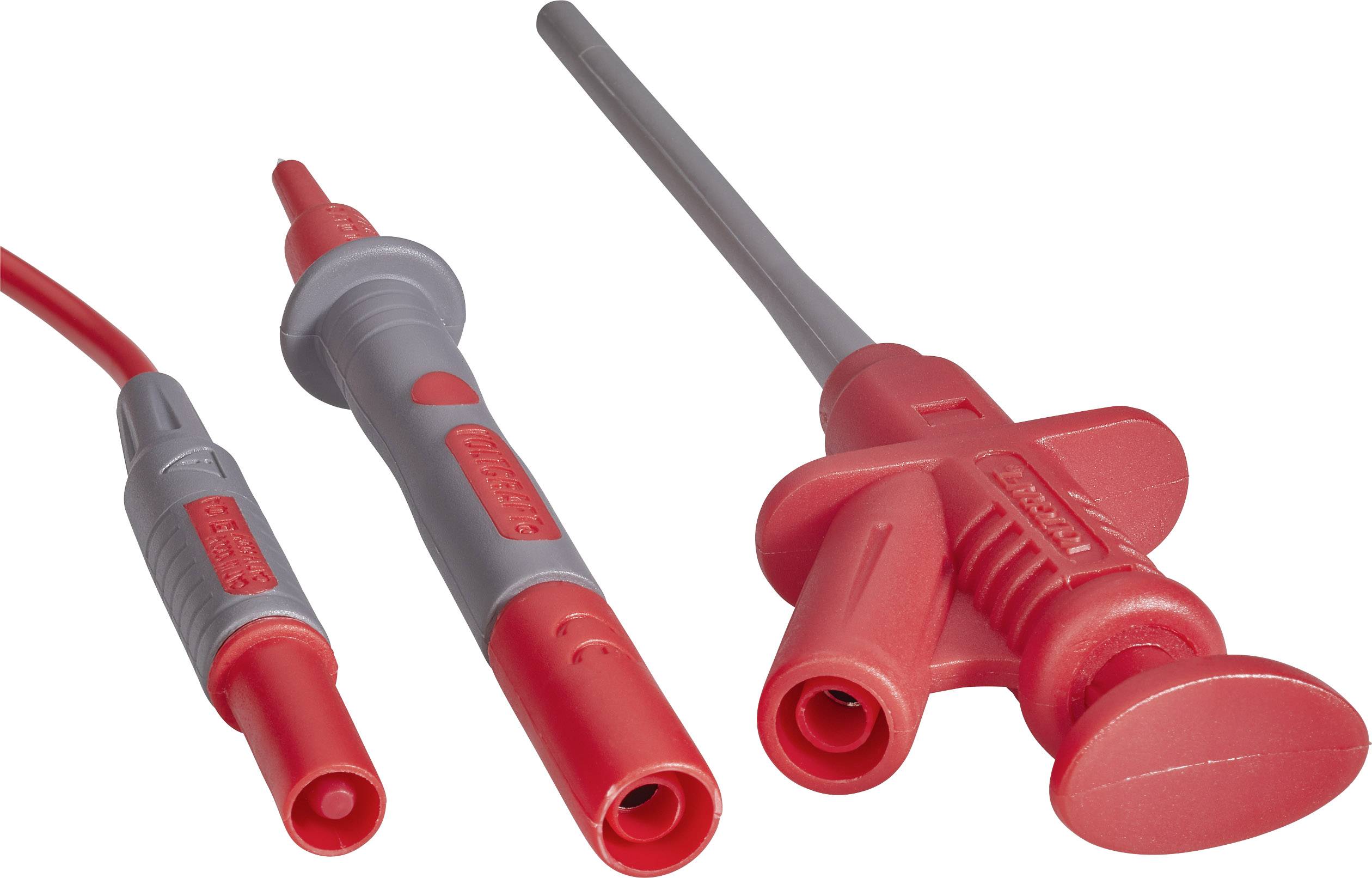 VOLTCRAFT MS-6 Sicherheits-Messleitungs-Set Lamellenstecker 4mm Prüfspitze 1.20m Schwarz, Rot 1 Set