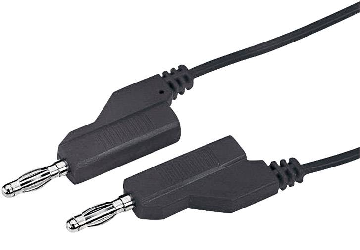 VOLTCRAFT Messleitung Lamellenstecker 4mm Lamellenstecker 4mm 1.00m Schwarz 1St.