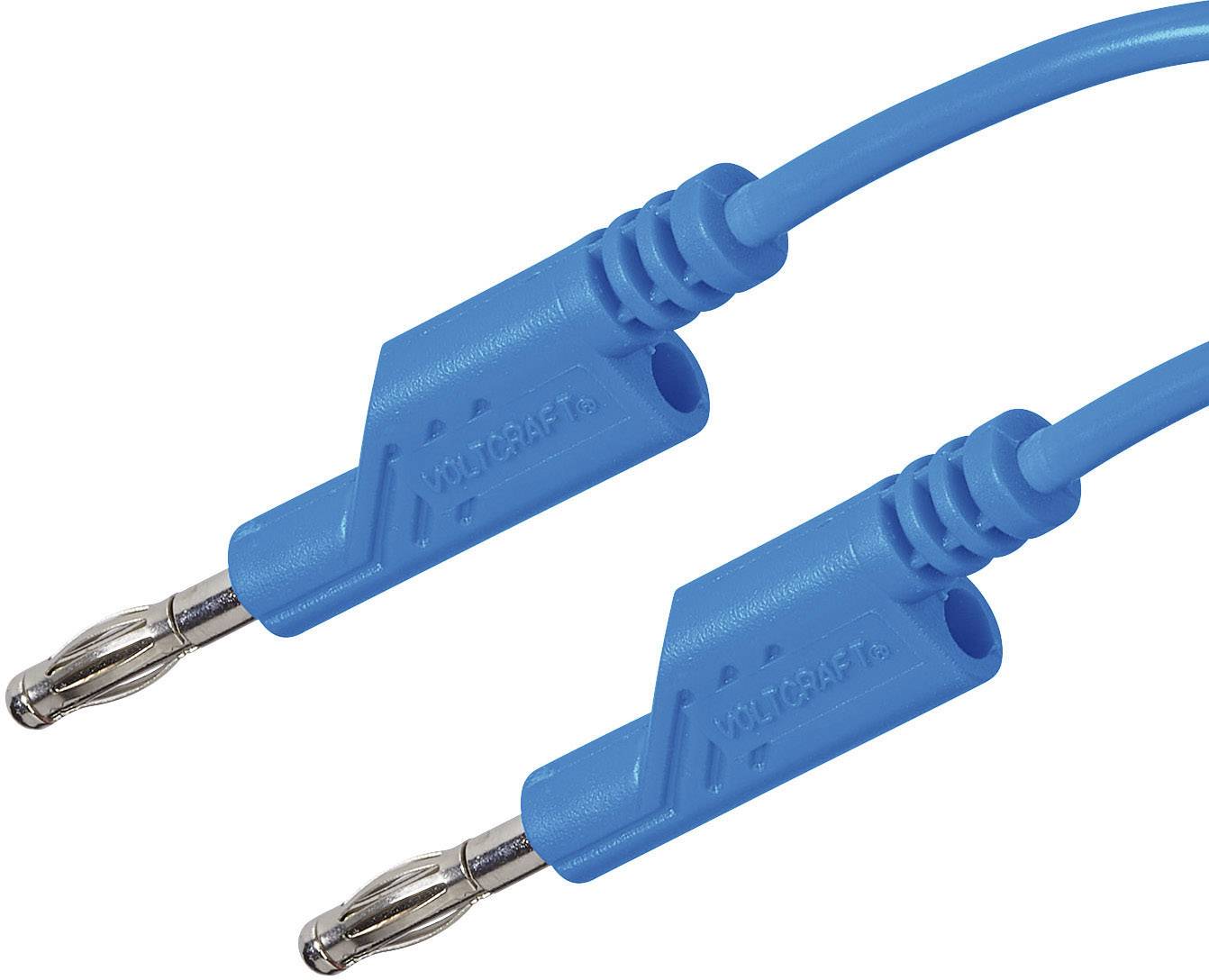 VOLTCRAFT Messleitung Lamellenstecker 4 mm Lamellenstecker 4 mm 1.00 m Blau