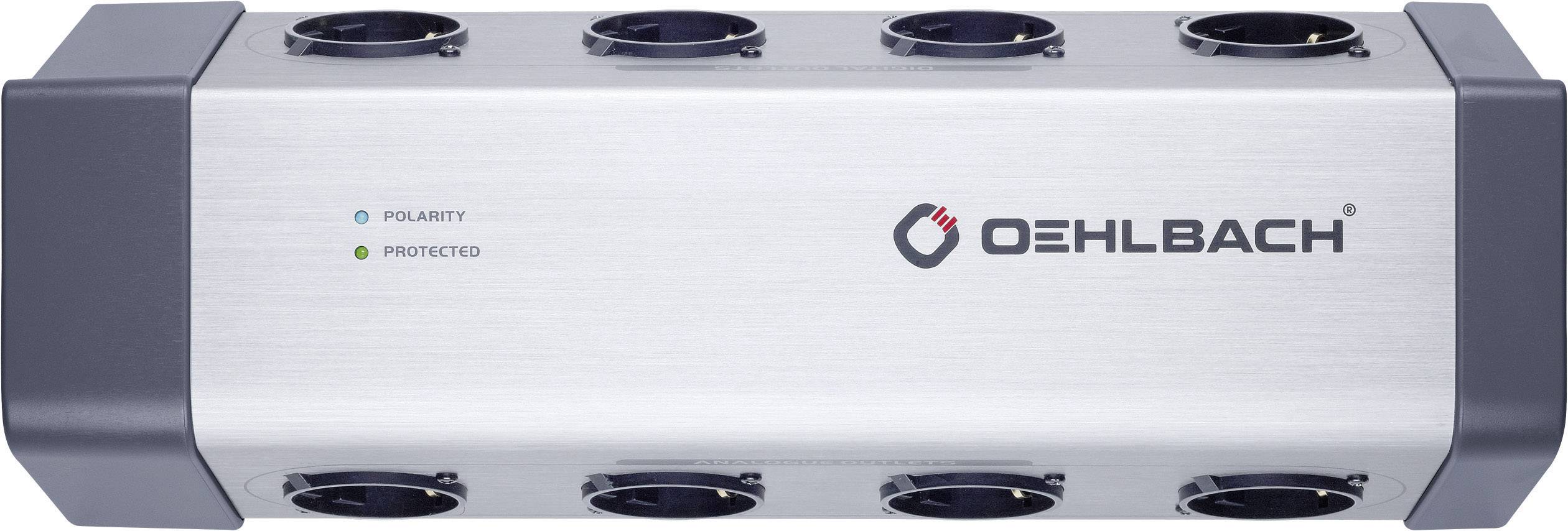 Oehlbach 13040 Überspannungsschutz-Steckdosenleiste 8fach Silber, Grau Schutzkontakt 1St.