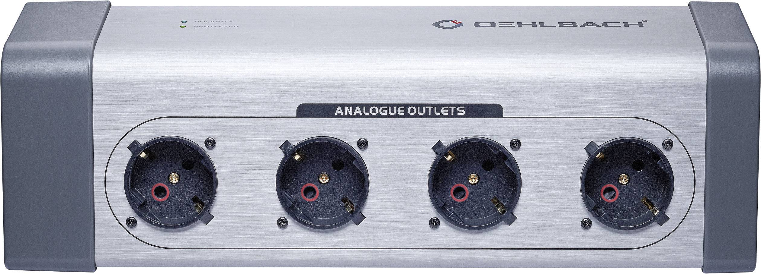 Oehlbach 13040 Überspannungsschutz-Steckdosenleiste 8fach Silber, Grau Schutzkontakt 1St.