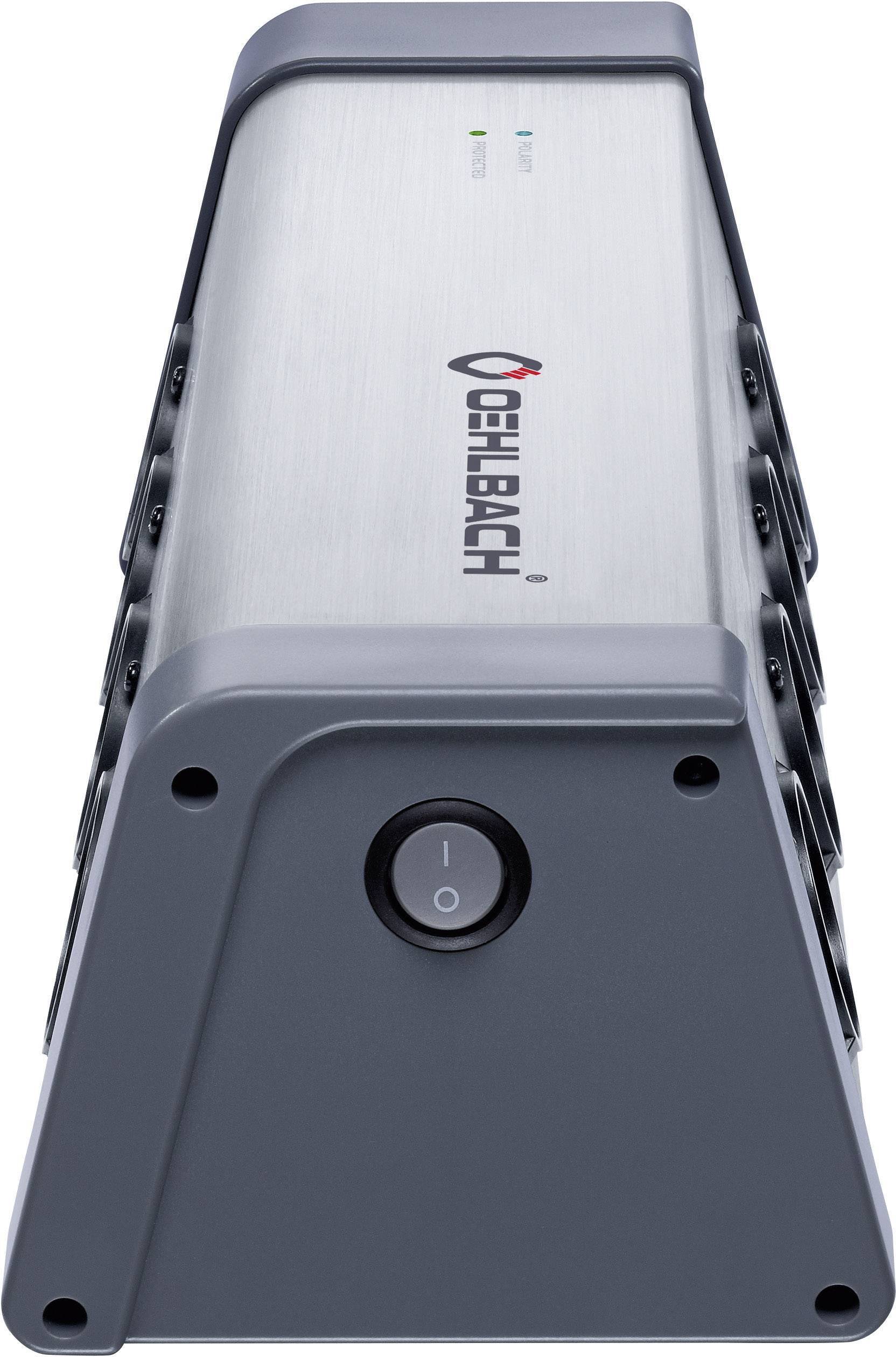 Oehlbach 13040 Überspannungsschutz-Steckdosenleiste 8fach Silber, Grau Schutzkontakt 1St.