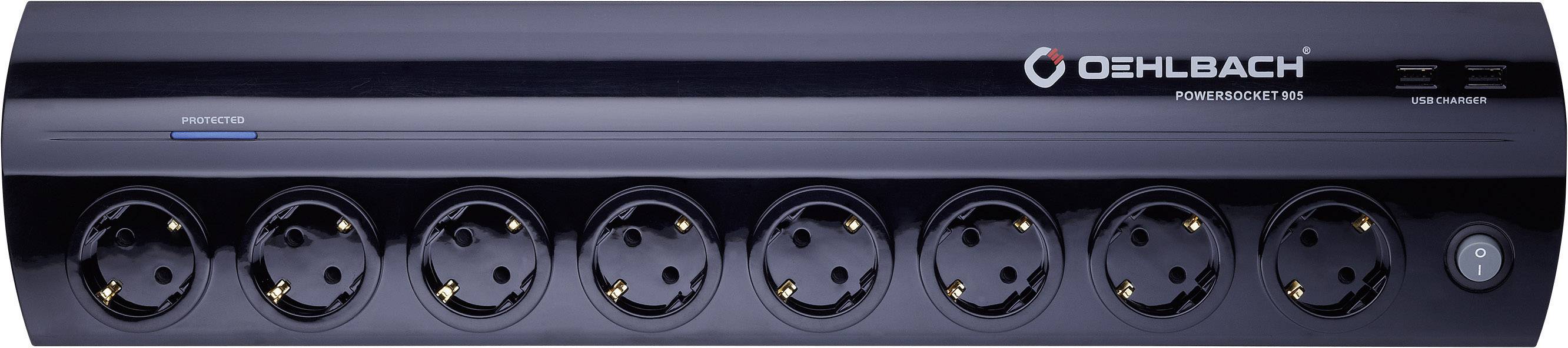 Oehlbach 17020 Überspannungsschutz-Steckdosenleiste 8fach Schwarz Schutzkontakt 1 St.