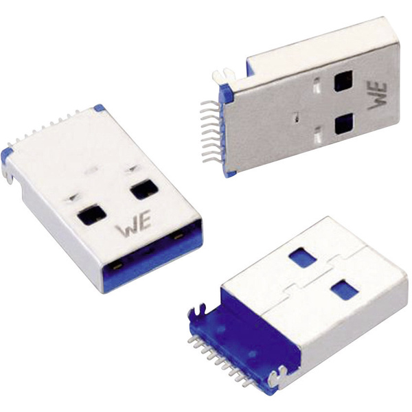 Würth Elektronik USB 3.0 Typ A Stecker liegend SMD mit Montageclip WR-COM Buchse, Einbau horizontal WR-COM 692112030100 Inhalt