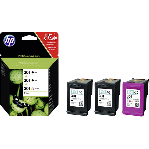 HP 301 Tintenpatrone Kombi-Pack Original Schwarz, Cyan, Magenta, Gelb E5Y87EE Druckerpatronen Kombi-Pack