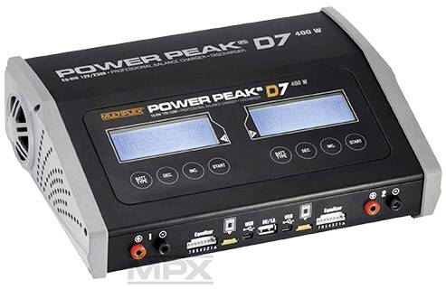 Power Peak by Multiplex D7 EQ-BID Modellbau-Multifunktionsladegerät 12 V, 220 V 20 A NiMH, NiCd, LiPo, LiIon, LiFePO