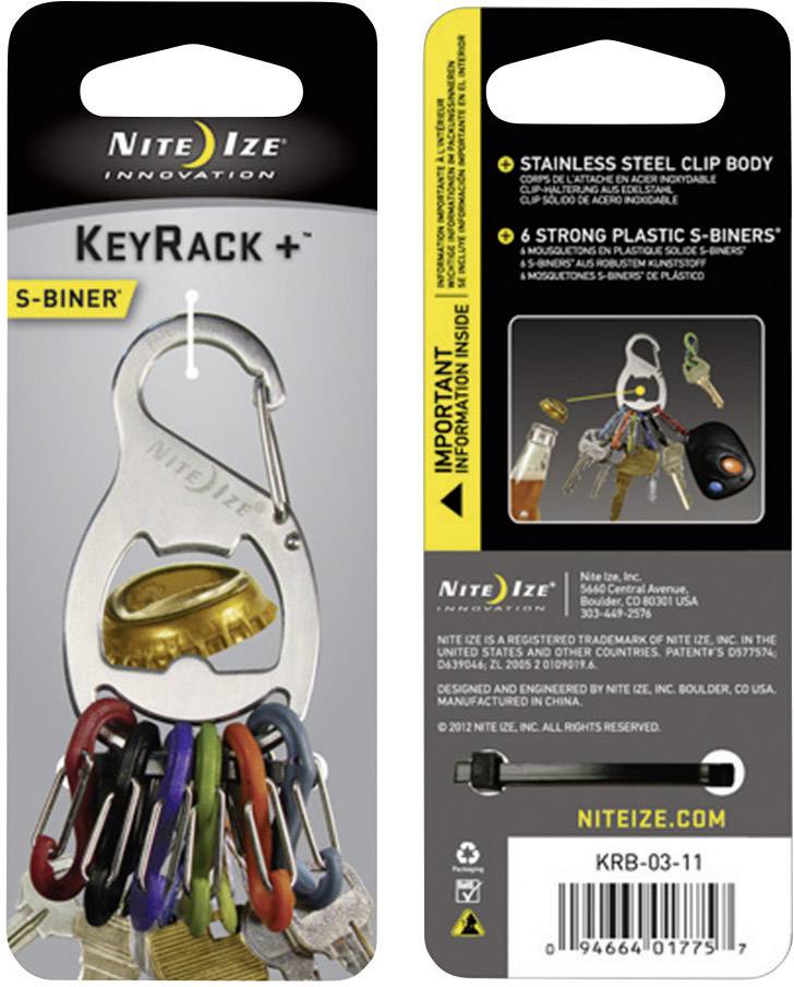 NITE Ize Schlüssel-Karabiner NI-KRB-03-11 KeyRack 6 S-Biner Silber 1 St.