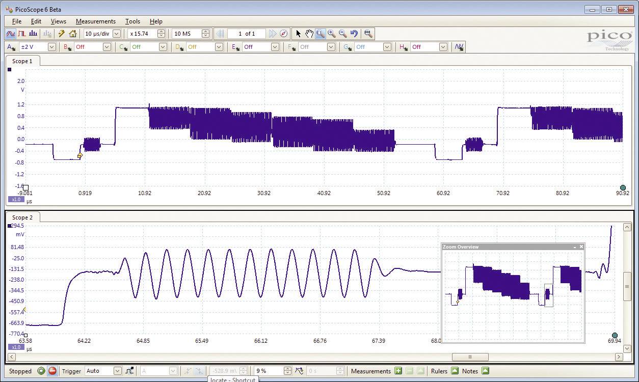 Pico USB-Oszilloskop PP916 20MHz 16-Kanal 40 MSa/s 32 Mpts 12 Bit Digital-Speicher (DSO), Funktionsgenerator, Spectrum-Analyser